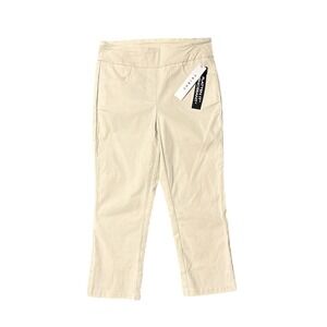 Tribal Flatten It Slim Leg Cropped Pants Stone Beige Stretch Neutral Size 4 NWT